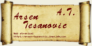 Arsen Tešanović vizit kartica